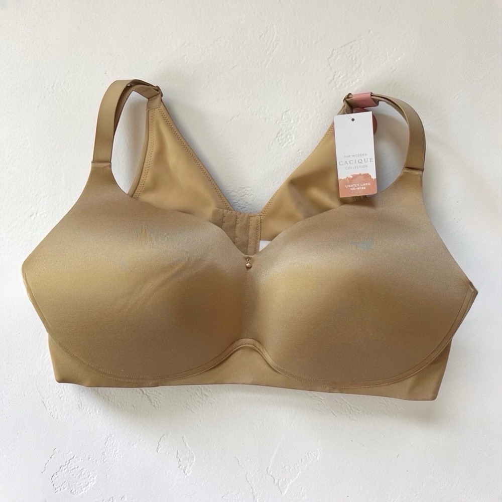Lane Bryant Cacique Invisible Backsmoother Bra 42DD Nude No Wire NWT
